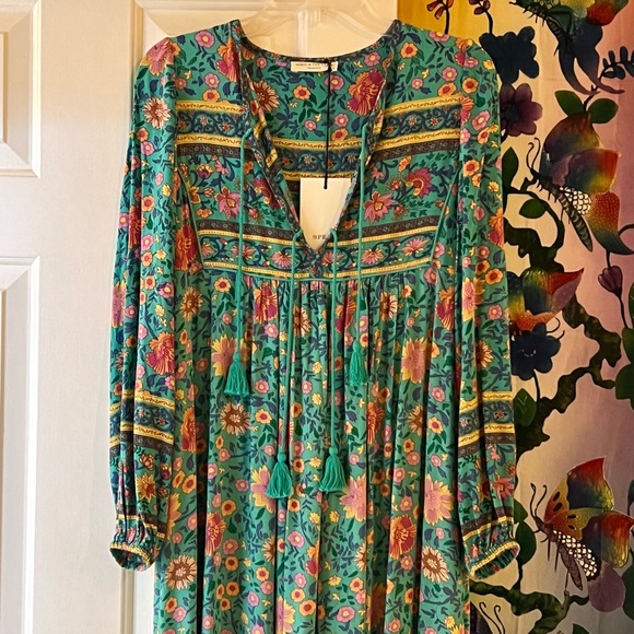 πΊπHPππΊ NWT Spell & The Gypsy Folk Town Boho Midi Dress - Picture 9 of 16